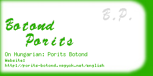 botond porits business card